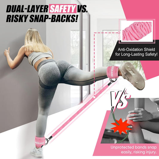 Resistance Bands with Ankle Straps, Ankle Weights Bands for Working Out
