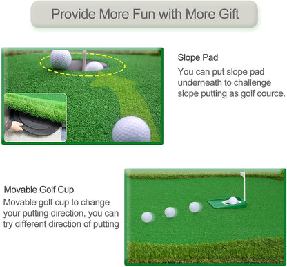 Chriiena Golf Putting Green,Large Practice Putting Mat for Indoor Outdoor