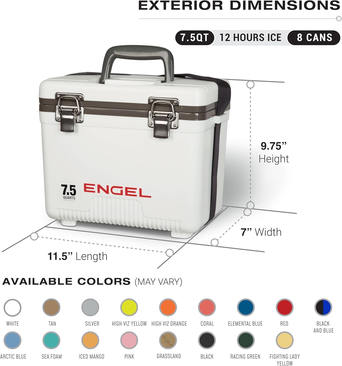 Engel UC7 7.5qt Leak-Proof, Air Tight, Drybox Cooler and Small Hard Shell Lunchbox