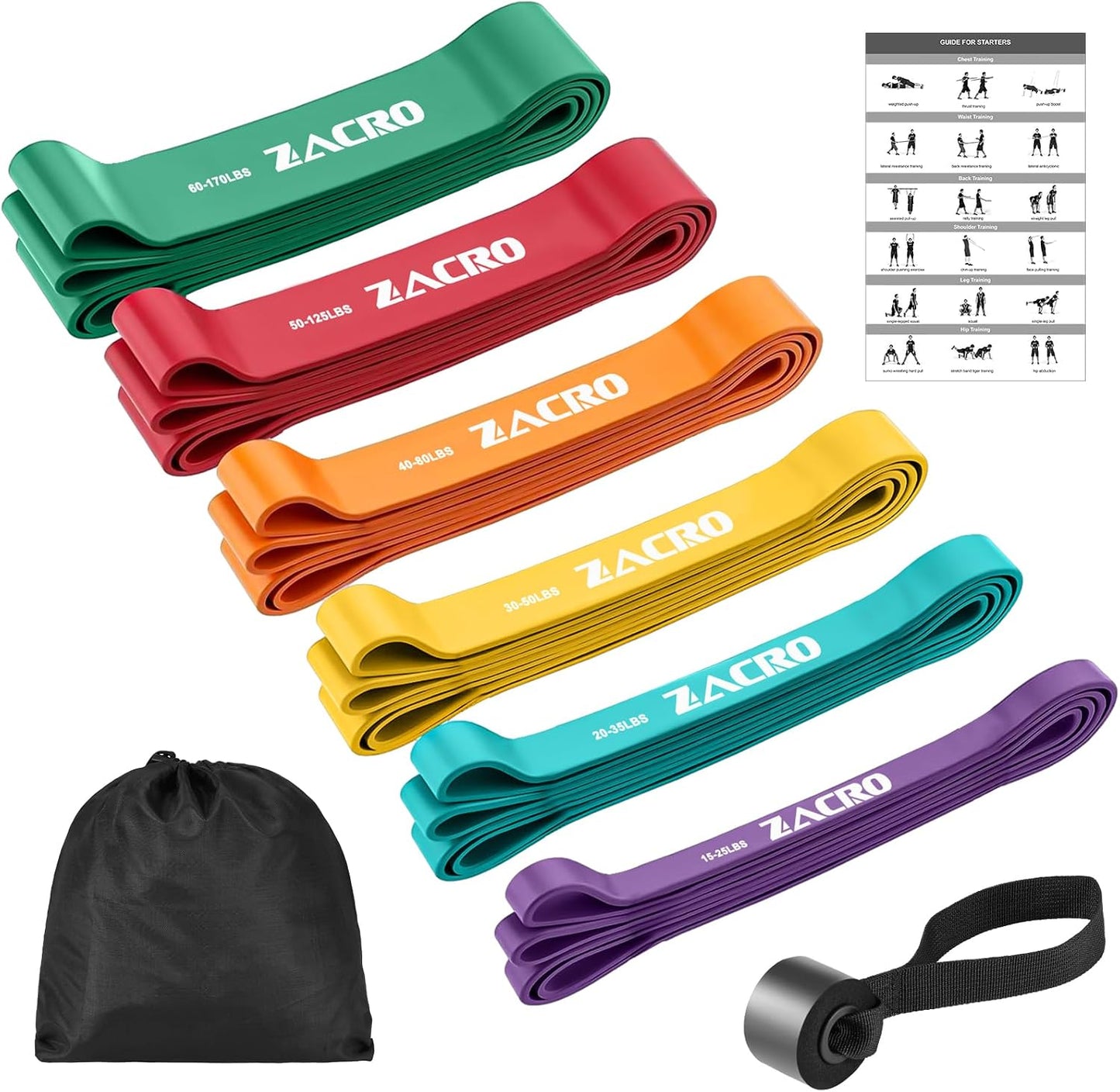 Zacro Resistance Bands Set - Pull Up Bands Set for Men and Women