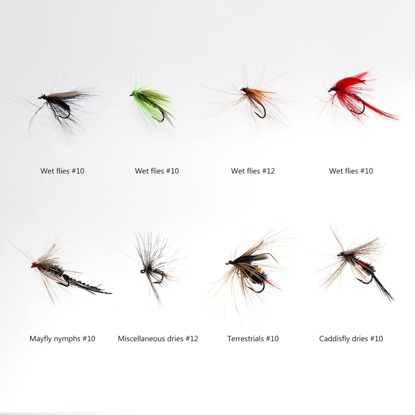 BASSDASH Fly Fishing Flies Kit Fly Assortment Trout Bass Fishing with Fly Box