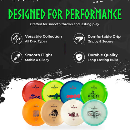 Viking Discs Competition Disc Golf Set - 8 Disc Golf Discs for Any Distance