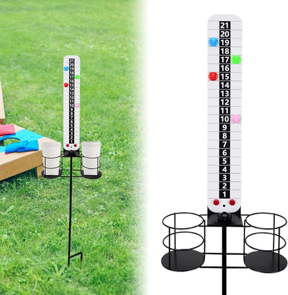 Metal Cornhole Scoreboard with Drink Holders Corn Hole Score Keeper