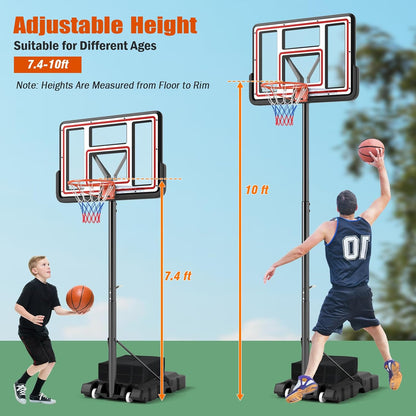 Giantex Basketball Hoop Outdoor - 7.4-10 FT