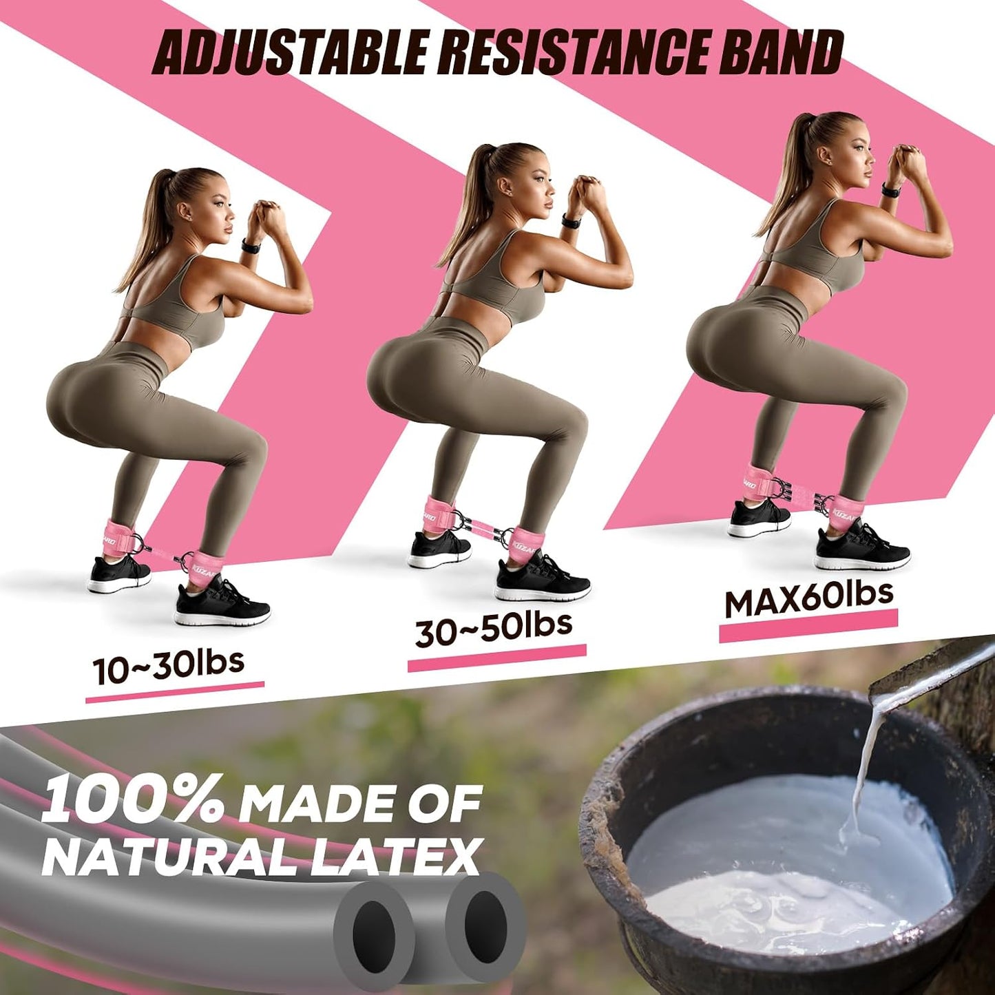 Resistance Bands with Ankle Straps, Ankle Weights Bands for Working Out