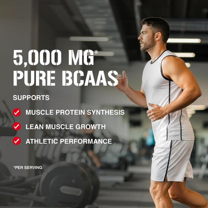 EVL BCAA5000 Powder - 5G Branched Chain Amino Acids - 30 Servings - Cherry