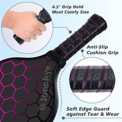 JoncAye Pickleball Paddles Set of 4 or 2 Fiberglass Rackets USAPA Approved