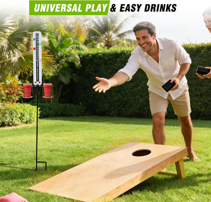 Metal Cornhole Scoreboard with Drink Holders Corn Hole Score Keeper