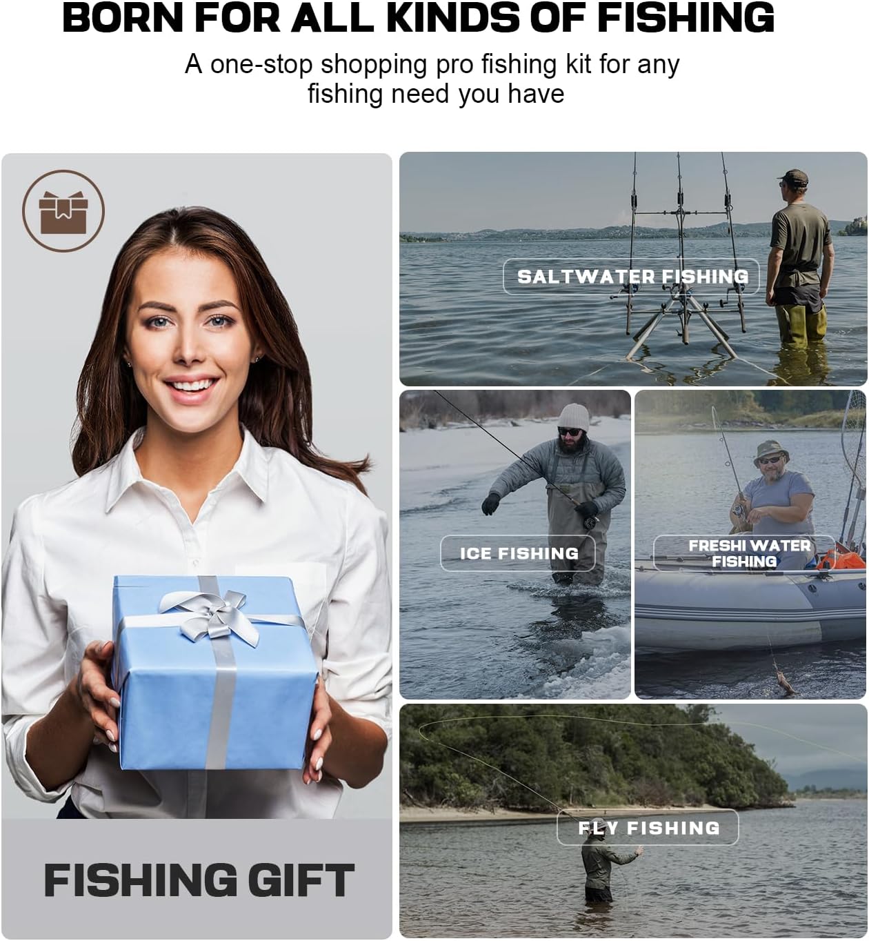 Sidomma Pro Fishing Gear and Equipment Tools Accessories Kit with Fishing Pliers Fillet Knife Scissors Fish Lip Gripper Fish Ruler Fishing Gifts for Men...