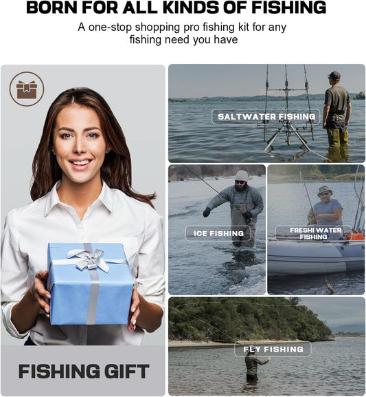 Sidomma Pro Fishing Gear and Equipment Tools Accessories Kit with Fishing Pliers Fillet Knife Scissors Fish Lip Gripper Fish Ruler Fishing Gifts for Men...