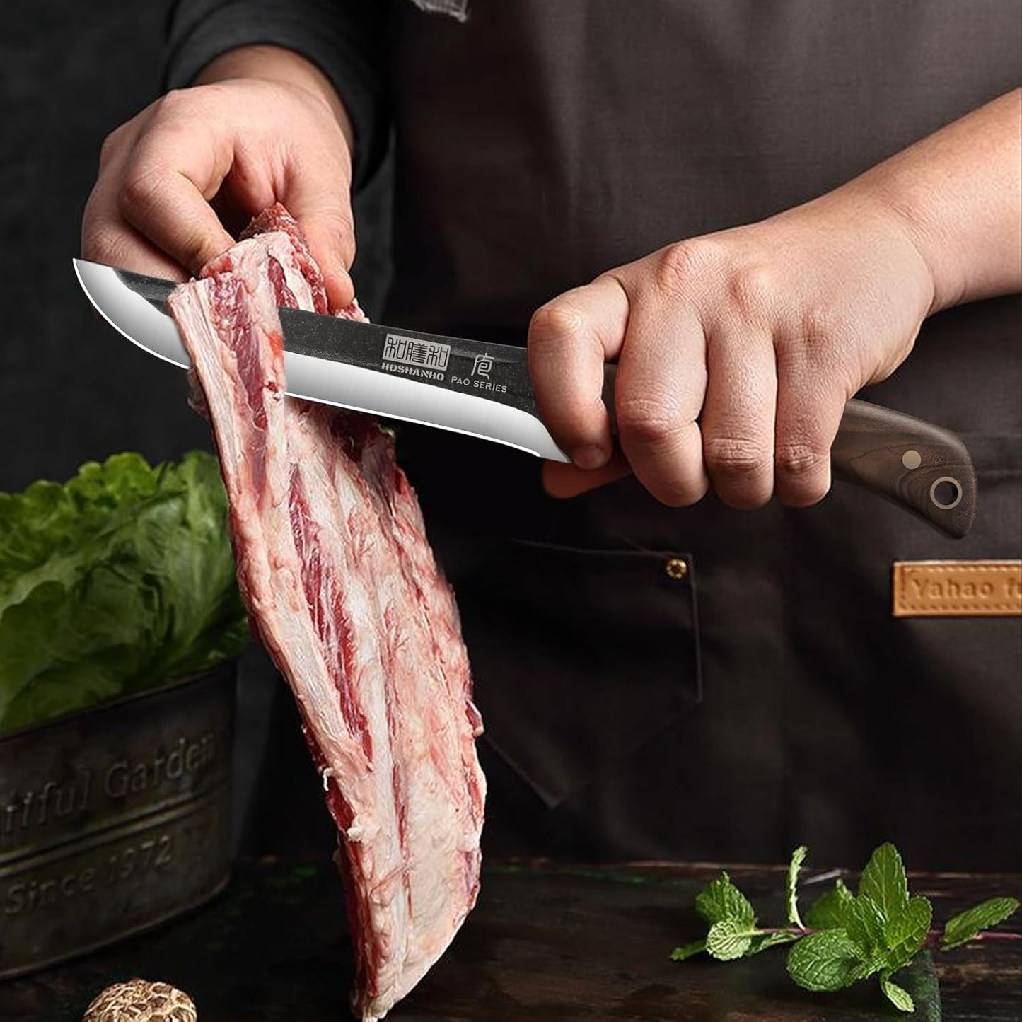 HOSHANHO Butcher Knife Set, Sharp Kitchen Knife Set & Roll Bag