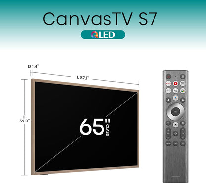Hisense 65" CanvasTV™ 4K QLED Google TV with Art Mode (65S7N)