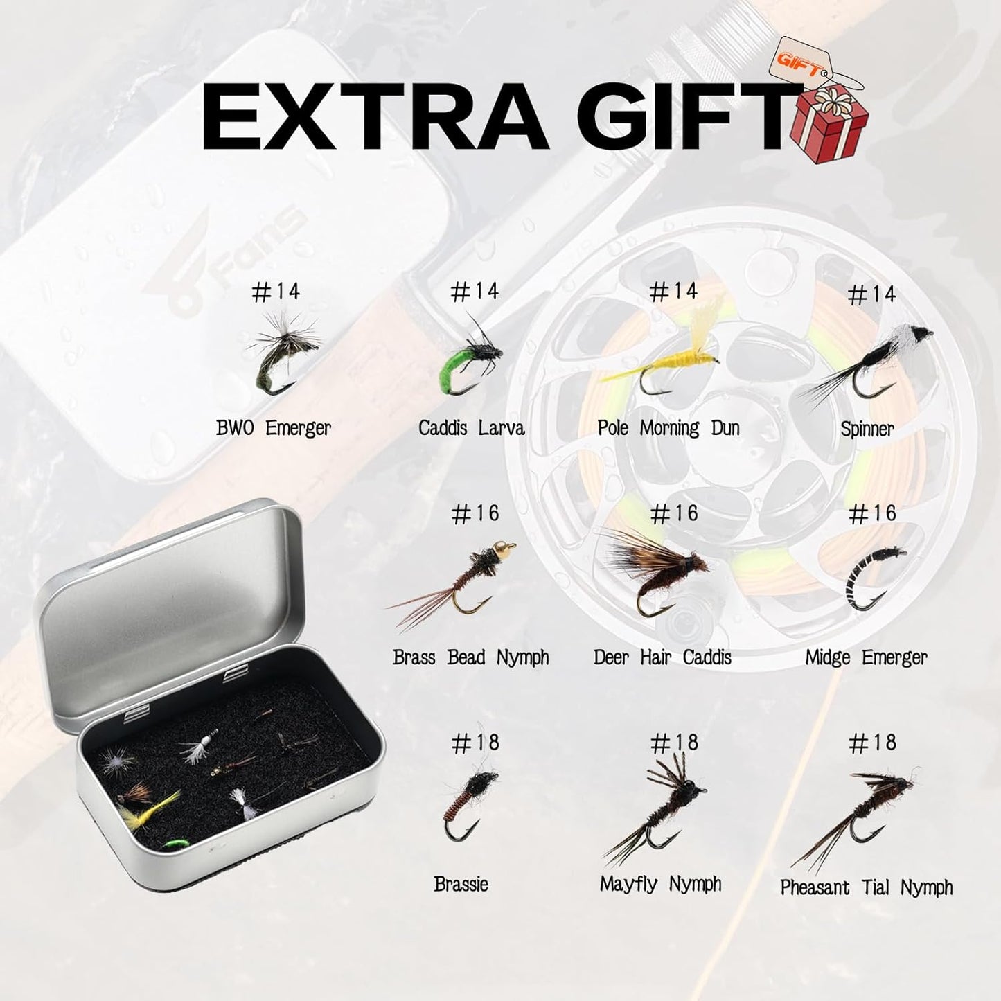 8Fans Fly Fishing Rod and Reel Combos with 4-Sections Portable Fly Rod and CNC-machined Aluminum Alloy Fly Reel,Fly Fishing Complete Starter Package