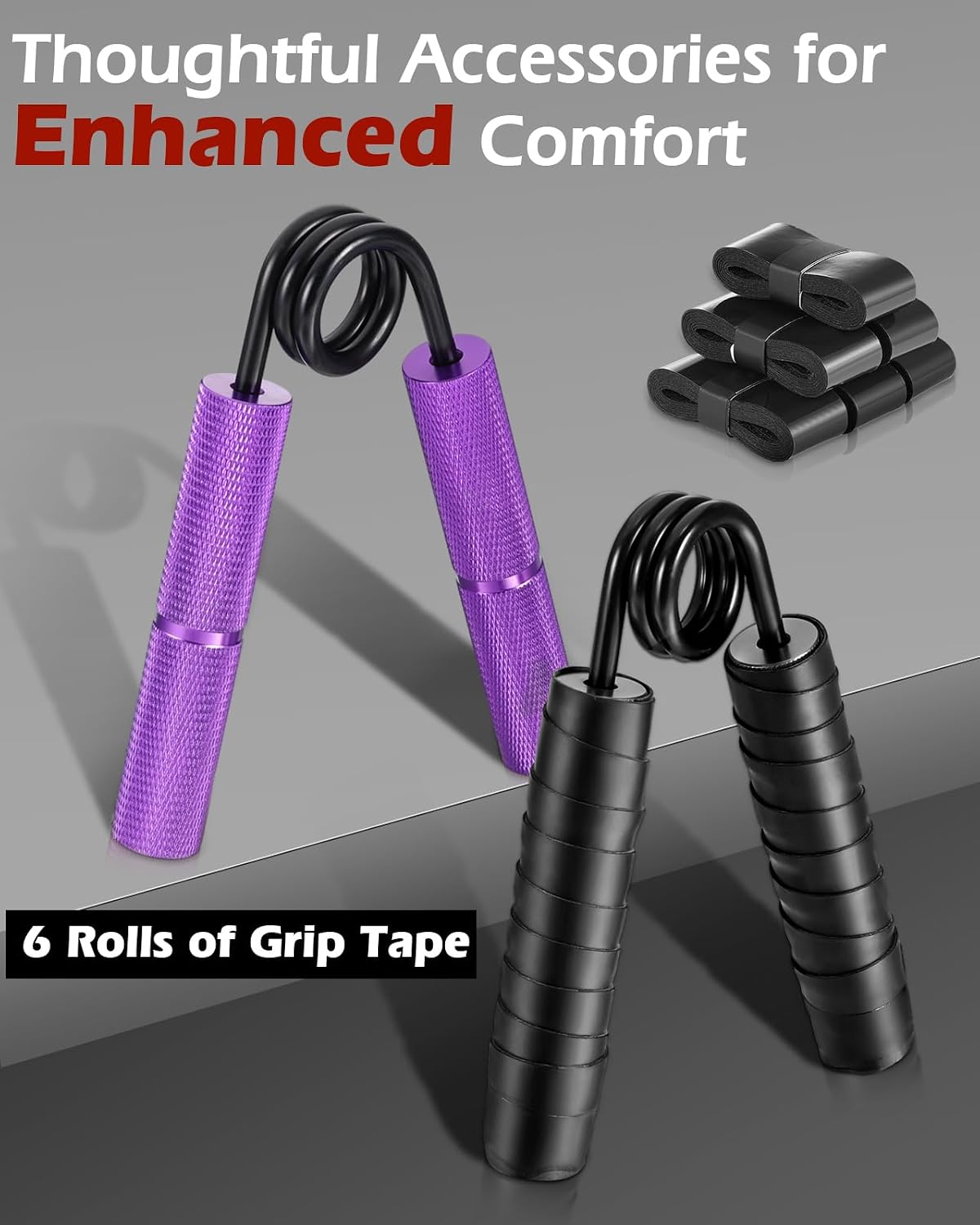 Hozzen Grip Strength Trainer, 6 Pack Grip Strength Trainer Set