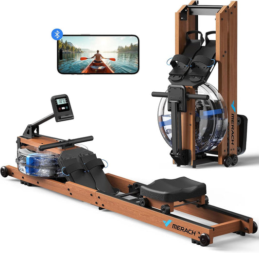 MERACH Water Rowing Machines for Home, Foldable Row Machine with 400LBS Weight Capacity