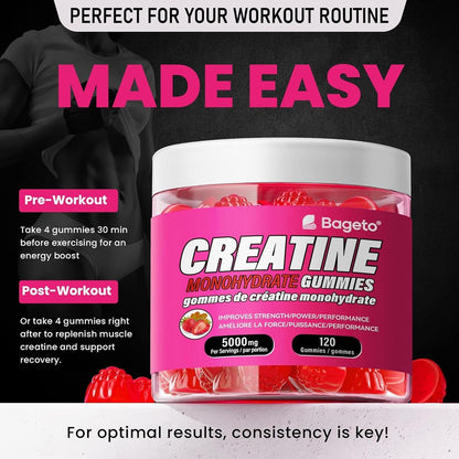 Creatine Monohydrate Gummies 5000mg for Men & Women