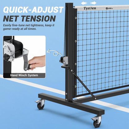 Pro Pickleball Net Set, T700 Carbon Fiber Paddles + 22ft Tournament Net with Locking Wheels