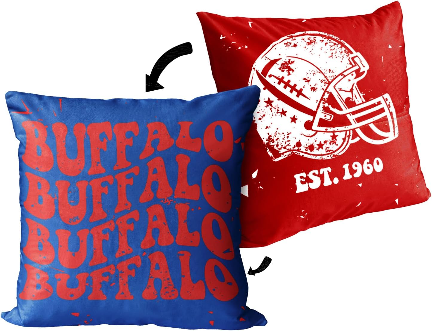 Buffalo Football Pillow Covers – Fan Gift for Men & Women, Sofa & Couch Décor