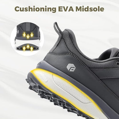 FitVille Extra Wide Mens Golf Shoes Arch Fit Spikeless Course Shoes