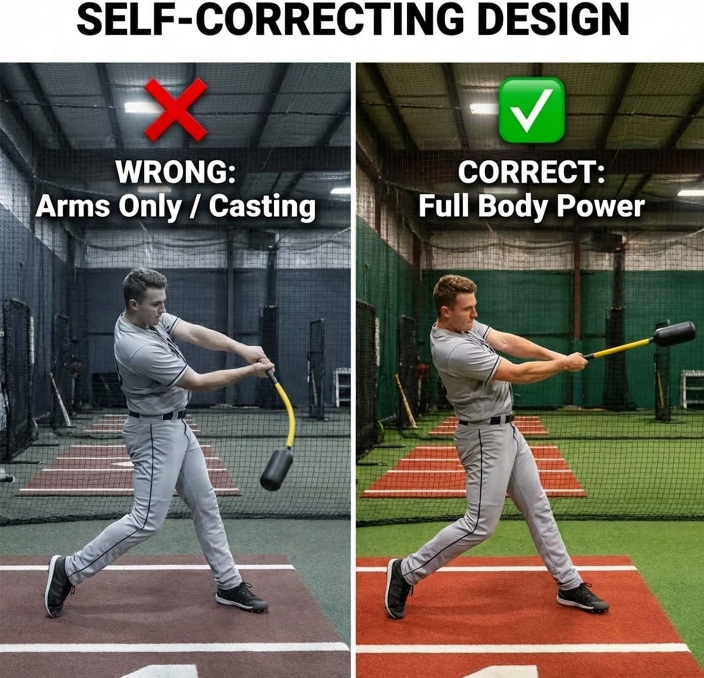 Baseball Swing Trainer Bat – 12 Soft Practice Balls & Carry Bag