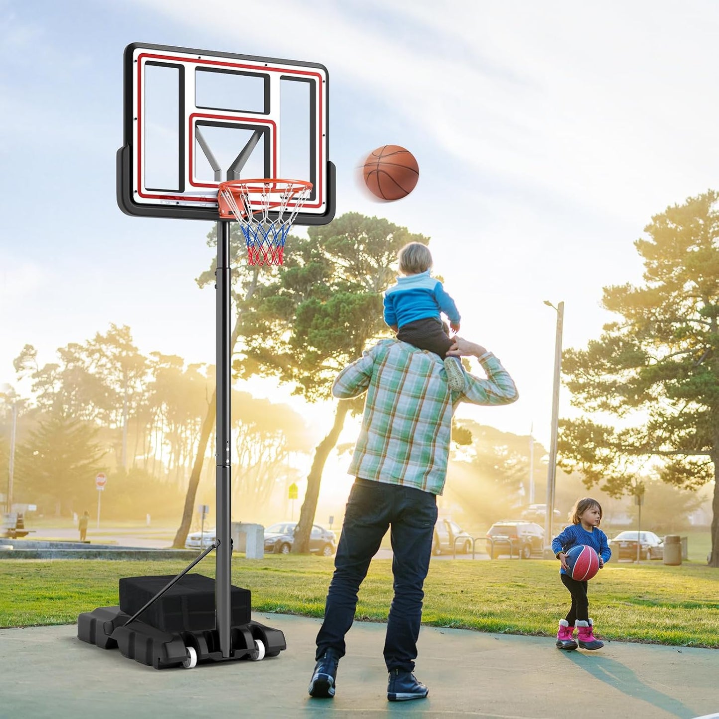 Giantex Basketball Hoop Outdoor - 7.4-10 FT