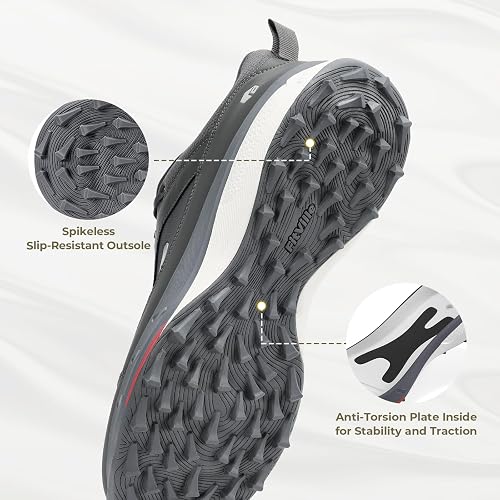 FitVille Extra Wide Mens Golf Shoes Arch Fit Spikeless Course Shoes