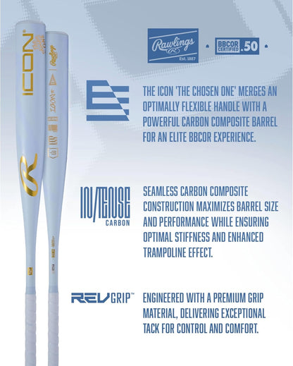 Rawlings | 2026 | ICON The Chosen One Baseball Bat | BBCOR | -3 | 1 Pc.