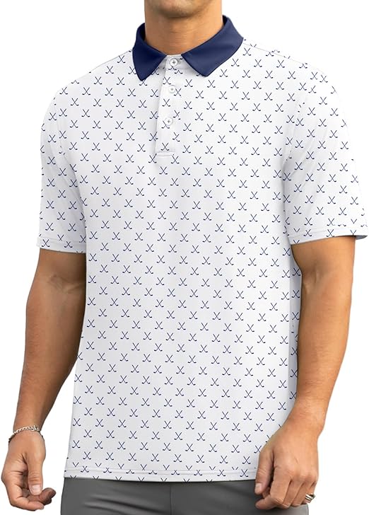 Askdeer Men's Golf Shirts Short Sleeve Polo Shirts Performance Moisture Wicking Quick-Dry T-Shirts