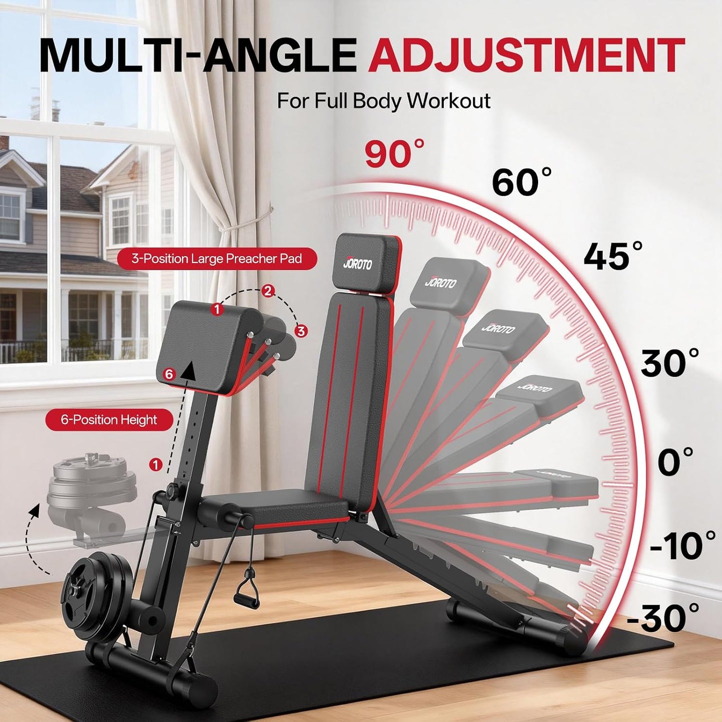 JOROTO Adjustable Weight Bench