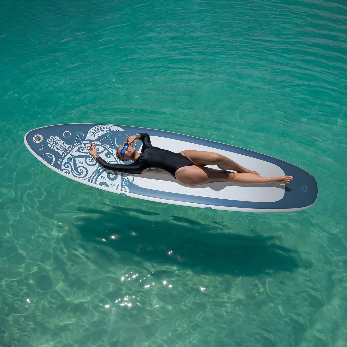 FEATH-R-LITE Inflatable Stand Up Paddle Board with Beginner SUP Accessories