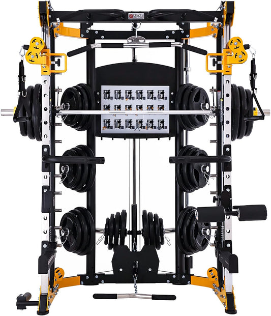 Altas Strength 3059 Smith Machine Home Gym with 1000 lb Capacity and Cables