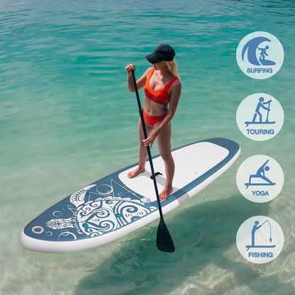 FEATH-R-LITE Inflatable Stand Up Paddle Board with Beginner SUP Accessories