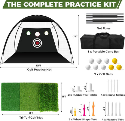 Golf Net, 10x7FT Durable Large Golf Practice Net