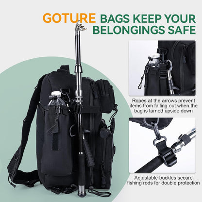 Goture Black Fishing Backpack