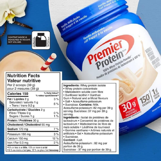 Premier Protein Powder, Vanilla Milkshake, High Protein Powder, 30g of Protein