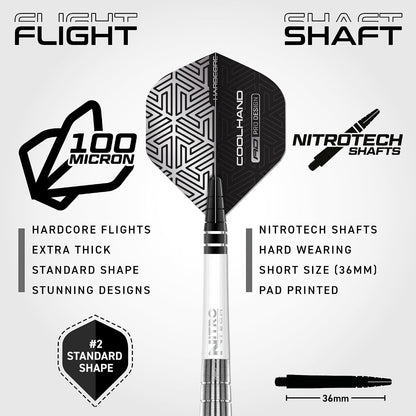 RED DRAGON Luke Humphries TX Series Premium Tungsten Darts Set with Flights and Stems