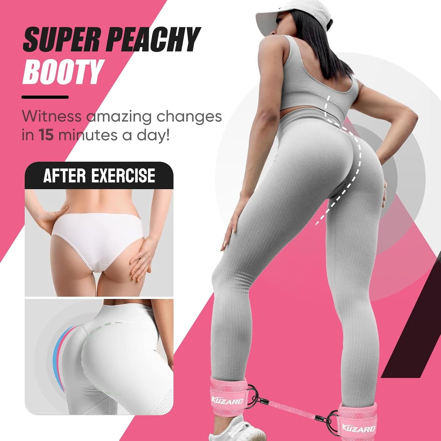 Resistance Bands with Ankle Straps, Ankle Weights Bands for Working Out