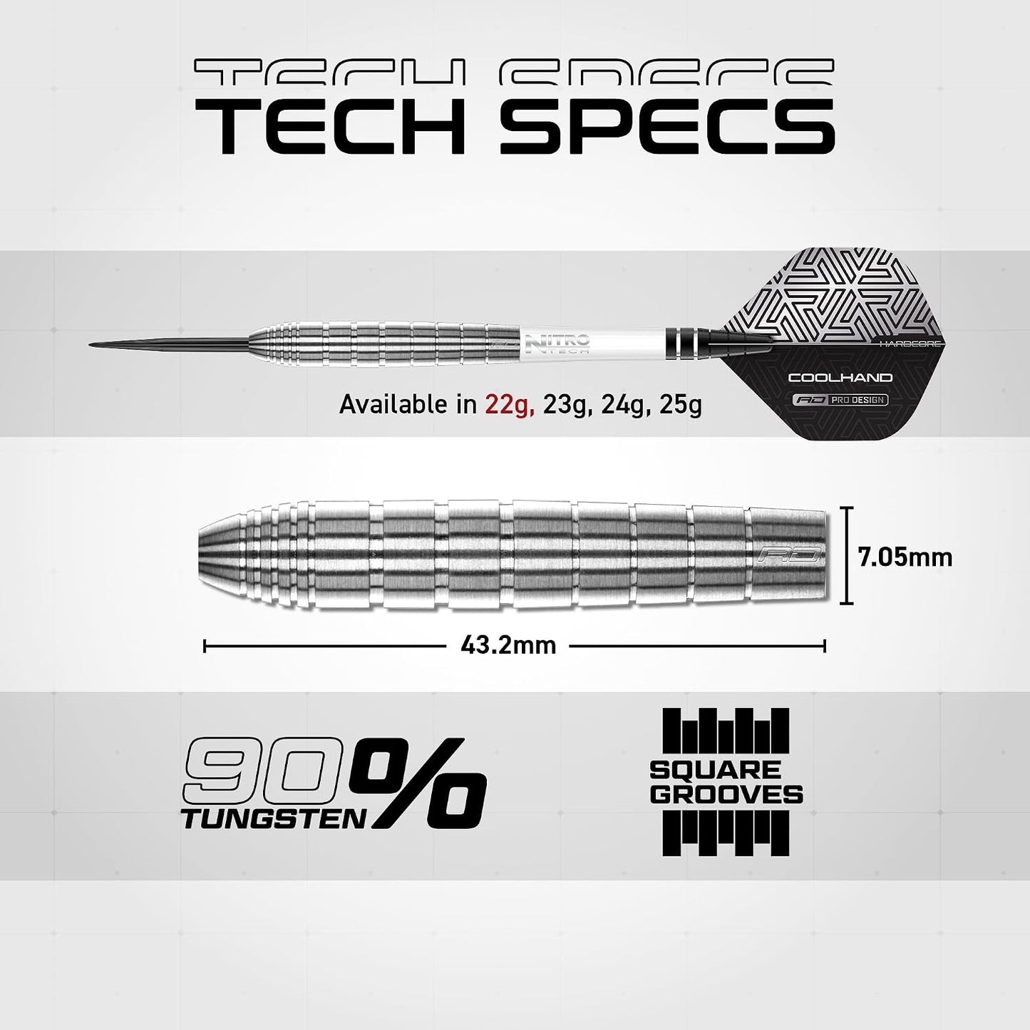RED DRAGON Luke Humphries TX Series Premium Tungsten Darts Set with Flights and Stems