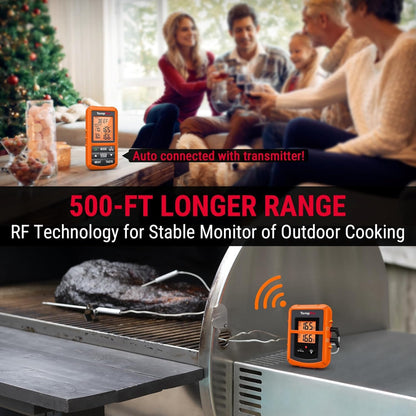 TempPro TP20 500FT Wireless Meat Thermometer with Dual Meat Probe