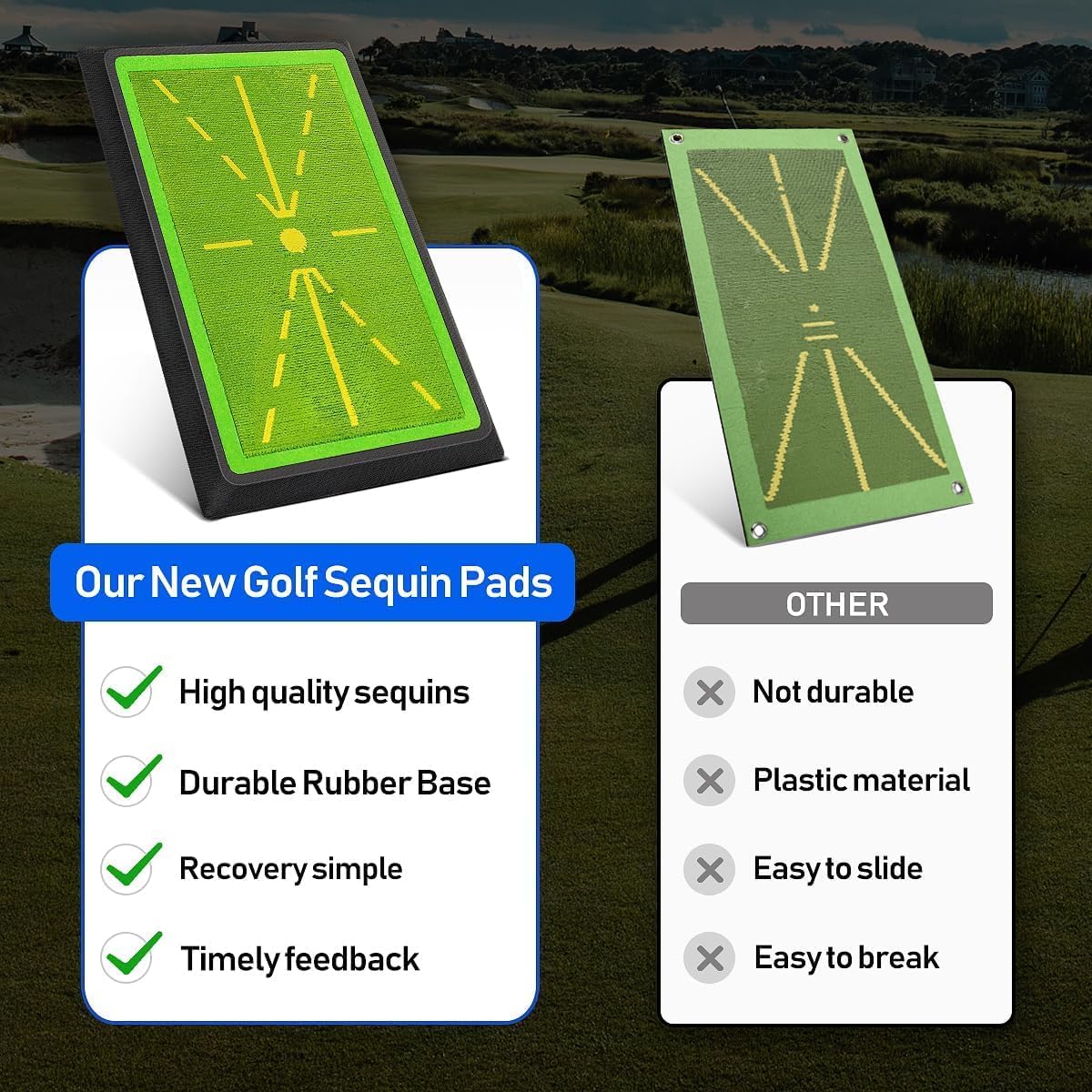 Divot Board Swing Mat 12x17" | Golf Swing Path Training Aid