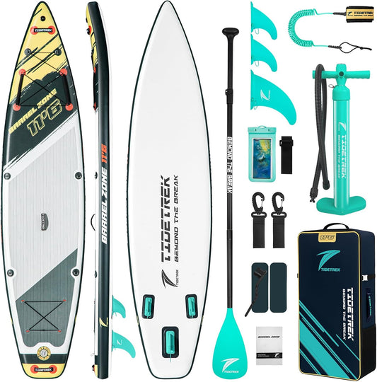 11'6" Inflatable Stand Up Paddle Boards, Premium SUP Accessories, Non-Slip Comfort Deck for Youth & Adults