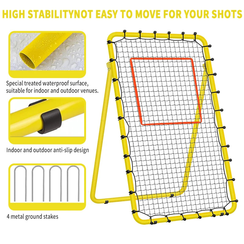 Multi-Sport Training Equipment Volleyball Baseball Tennis Football Lacrosse Rebound Practice Nets Metal Yellowpromote sales