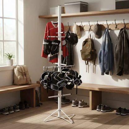 Hockey Gear Drying Rack Stable Base Hockey Equipment Drying Rack Vertical Gear Organizer Easy Assembly for Garage