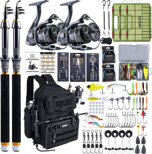 Goture Black Fishing Backpack