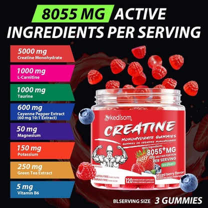 8 IN 1 Creatine Monohydrate Gummies for Men & Women