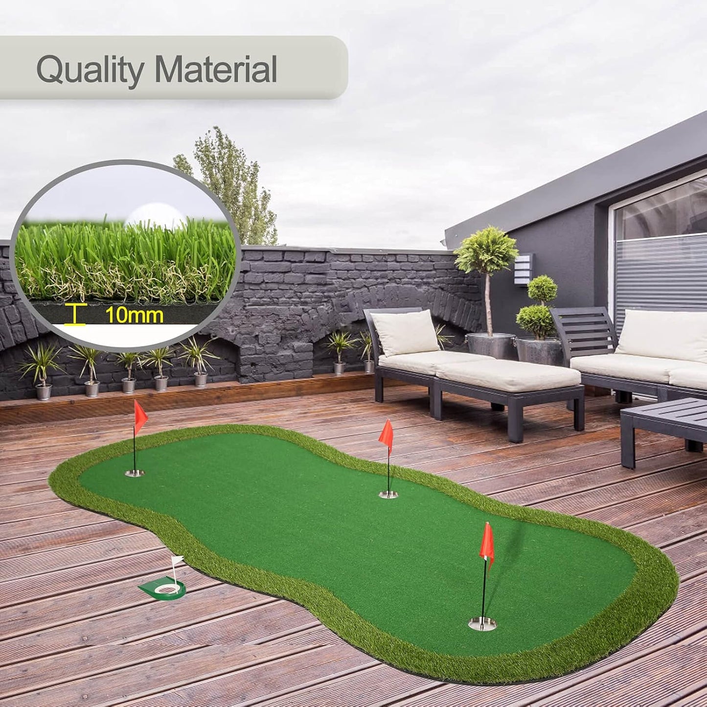 Chriiena Golf Putting Green,Large Practice Putting Mat for Indoor Outdoor