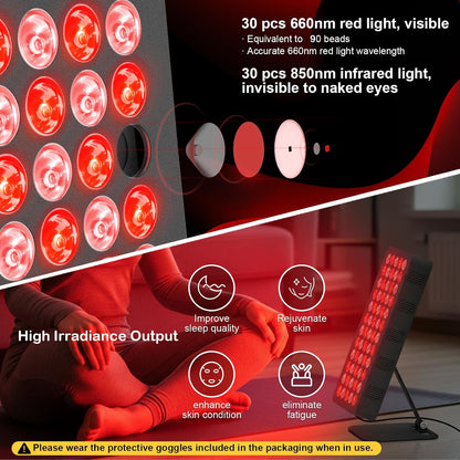 Red Light Panel with 60/80 Pcs High-Intensity LEDs