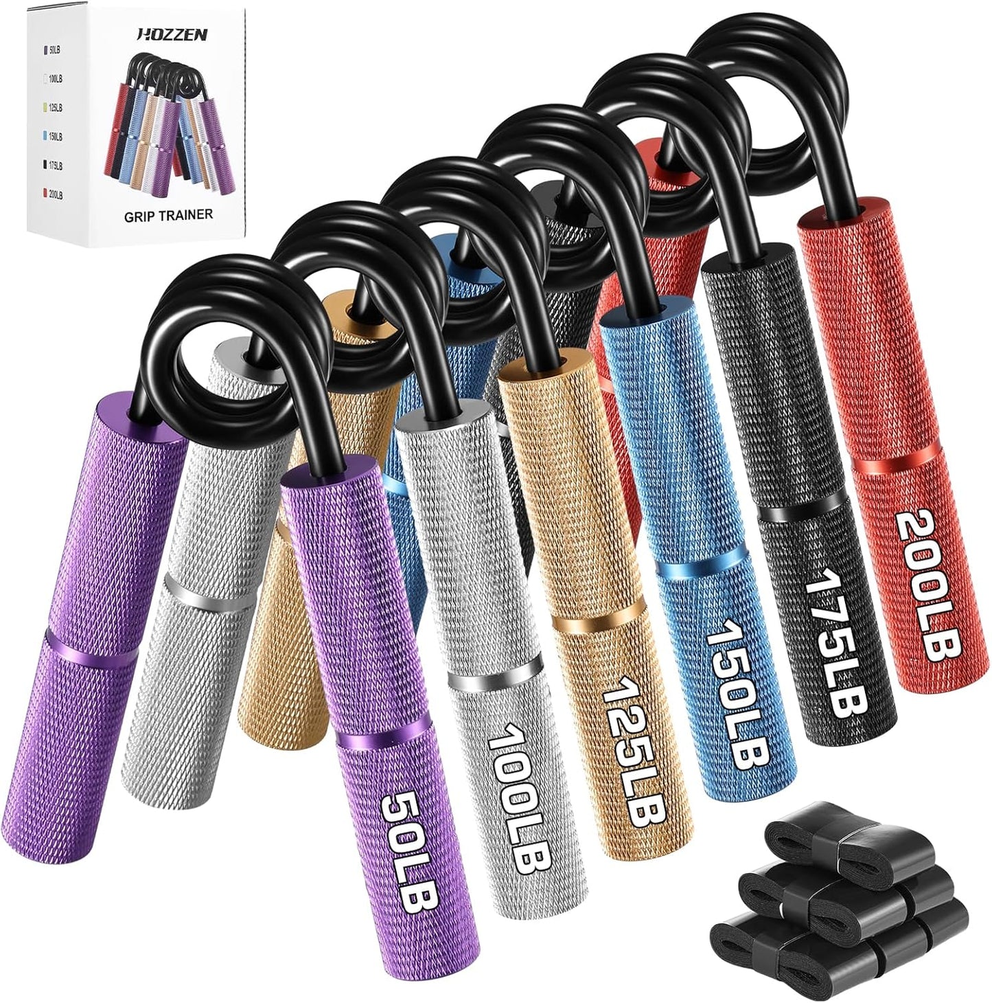 Hozzen Grip Strength Trainer, 6 Pack Grip Strength Trainer Set