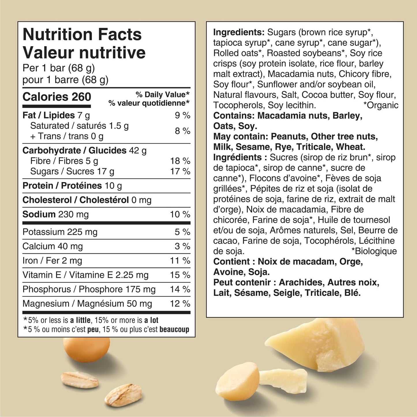 Clif Bar, Energy Bars, White Chocolate Macadamia Nut, 680 g (Pack of 10)