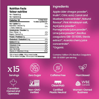 Blume SuperBelly Acai Pomegranate, Gut Health + Hydration, 15 sachets